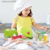 Kitchens Play Food Children's Wooden Simulation Toaster Salad Vegetable Kitchen Toys Boys and Girls Play House Cooking Kitchen SetL231026