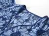 1026 2023 Runway Dress Autumn Dress Märke samma stil Empire V Neck ihålig ut ärmlös blå kvinnors klänning mode yl