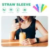 Wegwerpbekers Rietjes 25 STKS Siliconen Rietjes Tips Veelkleurige Food Grade Covers (willekeurige kleur)