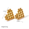 Orecchini a cerchio 1 paio di orecchini a forma di cuore retrò squisiti placcati in oro 18 carati in acciaio inossidabile 304 per donna 17 mm x 14 mm