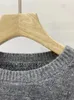 Pulls pour femmes 2023 automne et hiver littéraire douce marguerite col rond gris pull tricoté pull chemise