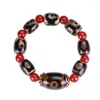 Bracelet de perles du Tibet en agate à motif de brins