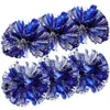 Cheerleading 6 Pcs Hand Flower Glitter Cheerleaders Pompoms Mini Accessories Spirited Dance Plastic Cheering Props 231025