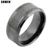 Anelli di nozze 9mm Uomo Vintage Ceramica Zebra Intarsio in legno Anello di fidanzamento maschile Gioielli di moda uomo Bague Ceramique Anelli Hombre335p