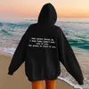 Kvinnors hoodies y2k Autumn Winter Stylish For Women Letter Graphic Solid Coat Vintagetrendy Fleece Hooded Sweatshirt Ropa de Mujer