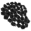 Decorative Flowers 50pcs Wedding Rose Hair Comb Black Flower Clip Gothic Headdress Accessories For Ladies