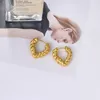 Hoop örhängen Vintage Metal Gold Color Simple Heart For Women Girls Fashion Round Earring smycken Trendiga gåvor E1126