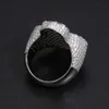 Säljer Pass Diamond Tester Hip Hop Jewelry 925 Sterling Silver VVS Baguette Moissanite Cross Ring med GRA -certifikat