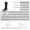 Boots Winter Footwear Genuine Leather Womens Fashion Chain Wool Warm Women High Heel Riding Shoes 231025