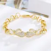 Charm Bracelets Hip Hop Gold Color Cubic Zirconia Bracelet Unsix Boxing Luxury Costume Jewelry Gift 231025