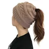 Woman Wool Hat Lady Winter Warm Ponytail Beanies Knitted Hats Home Fashion Casual Ponytail Hat