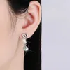Серьги-гвоздики Serenity 2.2cttw, настоящий D цвет, 1 карат, 6,5 мм, полностью муассанитовые серьги с кисточками для женщин, стерлинговое серебро S925, ювелирные изделия для ушей, YQ231026
