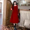 Casual Dresses Autumn and Winter Large Size Kvinnor Toast Fat Girl French Inner Match Slimming Hepburn Style Elegant Velvet Dress