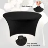 Nappe de table ronde très extensible de 4/5/6 pieds, couverture en élasthanne pour Cocktail, mariage, anniversaire, Buffet, blanc, noir