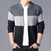 Men's Sweats Slim Fit Patchwork Knited Cardigan Coats Brand Clothing Knitwear Sweatercoats Tops Outerwear Zipper Jacket