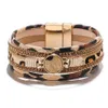 Luipaard Wrap Armbanden Voor Vrouwen Multilayer Brede Dieren Cheetah Print Polsband Met Magnetische Gesp Sieraden Charm2988