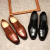 Chaussures habillées luxe en cuir véritable italien Oxfords pour homme marque qualité à la main classique mode élégant hommes mariage travail social