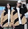 Preppy style designer jacket men autumn winter Lamb fleece mens jacket long sleeve Stand Collar women mens coat