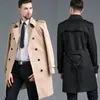 Giacca a vento da uomo in misto autunno e inverno Slim Fit doppiopetto Business Leisure Cappotto lungo Mantello da ragazzo 231026