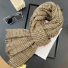 Knit Scarf Set For Men Women Winter Wool Fashion Designer Cashmere Shawl Ring Luxury Plaid Check Cotton Scarf Double sided color cashmere brown 1025005