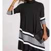 Inverno gola alta quente vestido de impressão vintage plus size feminino outono elegante mangas compridas retalhos vestidos femininos casual solto vesti199u