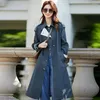 Dames trenchcoats Japan Korea jas riem met enkele rij knopen dames Cape lente herfst jas grijs blauw