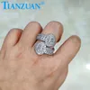 24mm Heart -shaped Baguette Staggered White Moissanite Ring S925 Silver Hip Hop Men's Ring Luxury Style Gift Wedding Dating