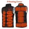 Kurtki zewnętrzne bluzy 6xl 9 miejsc USB gorący czołg Top męskie odzież zimowa polowanie Inteligentna kurtka kontrolna temperatury 3 kolory 231026