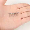 Stud 8pairs rostfritt stål broskör örhängen liten runda 2mm kubik zirkoniumörör piercing liten skivstång skruv/platt rygg yq231026