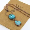 Pendant Necklaces Large Natural Turquoises Stone Vintage Necklace For Women Men Bohemia Pendants