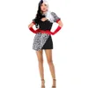 Halloween Costumes Cosplay Costumes Black And White Witch Dress Leopard Pattern Spotted Dog Plays Stage Costume Halloween Spirit Group Costumes