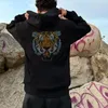 Erkek Hoodies Kış Erkek Gevşek Sweatshirt Siyah Tüy Rhinestone Hoody Erkek Sıcak Moto Ceket Katlar Kadın Unisex Külot