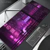 وسادات الماوس معصم يصرخ اليابان الماوس Pad Neon Purple Deskmat Nativity Retrowave Gaming Laptop Mousepad Kawaii Accessories Vaporwave Office Carpet XL 231025