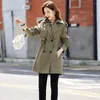 Trenchs de femmes manteaux décontractés à double boutonnage veste mi-longueur coréenne lâche cordon Abrigos Gabardina femmes coupe-vent printemps chic