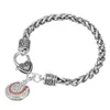 Round rhinestones baseball softball Attitude is Everything charm bracelet love gift283J