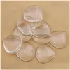 Spacers 26Mm Heart Beads With Hole Flat Back Clear Glass Cabochon Punched Tray Highly Transparent Jewelry Accessories 500Pcs Wholesale Dhsmt