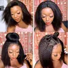 Brazilian Human Hair 13X4 Lace Front Bob Wig Kinky Straight 10-16inch 150% 180% 210% Density Natural Color