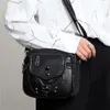 Bolsa de noite crossbody bolsa de ombro de couro macio para senhora pequeno quadrado basg com fivela de rebite bolsa de mudança de telefone móvel 231026