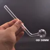 10pcs Curved Clear Smoking Oil Burner Pipe 17cm Lenght Pyrex Glass Pipe Water Hand Spoon Cigarette Pipes Tobacco Smoking Accessories