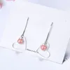 Boucles d'oreilles pendantes en cristal creux pour femmes, pendentif en forme de cœur d'amour, strass élégants, Long cadeau, bijoux, 2023