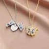 Pendentif Colliers Karopel Picture Crystal Butterfly Ouvrable Po Box Collier Blue Wing Memorial Gift208h