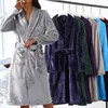 Mulheres sleepwear outono solto robe inverno elástico veludo pijama de lã e mulheres nightdress casa cintura casual camisola quente