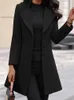 Womens Suits Blazers Jacket Women Cardigan Suit Single Breasted Long Sleeve Solid Overcoat Stand Slim Autumn Winter Cotton Korean Topcoat 231025