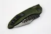 Special Offer High End Samier Knives Custom Stitch II Auto Tactical Folding Knife D2 Satin Blade Green T6061 Handle Survival Camping Knives