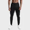 Calça masculina de algodão jogger outono calça sólida corrida preta treino237N