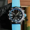 Męskie zegarek 44 mm kwarcowe zegarki Masowe na rękę gumową pasek wodoodporny zegarek Montre de Luxe