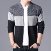 Patchwork slim de Sweats Sweats Mente en tricot de cardigan tricot à tricots Tops Sweater Tops Outwear Zipper Veste