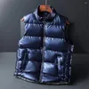 Men's Vests Winter Men Thick Warm Bright Vest Plus Size 7XL Fashion Casual Solid Color Sleeveless Jacket Big High Quality