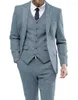 Men's Suits 3 Pieces Black Wool Herringbon Slim Fit Casual Formal Business Groomsmen Tweed Tuxedos G Blazer Pants Vest