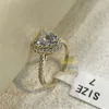 Женские украшения, классическое обручальное кольцо в форме сердца, Halo, 2 карата, S925/10k, твердое золото, кольцо с муассанитом, обручальное